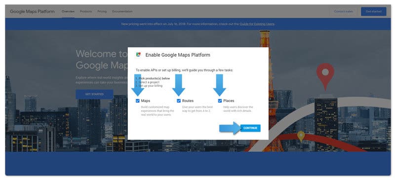 Google Maps API instruction step 2