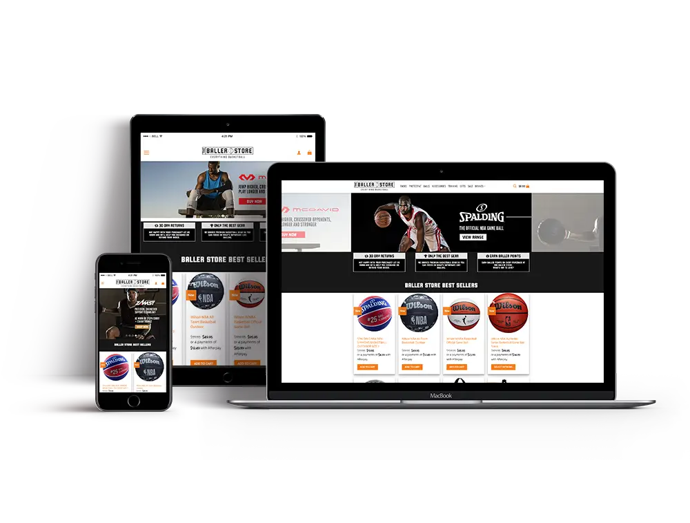 The Baller Store all devices screenshot of portfolio