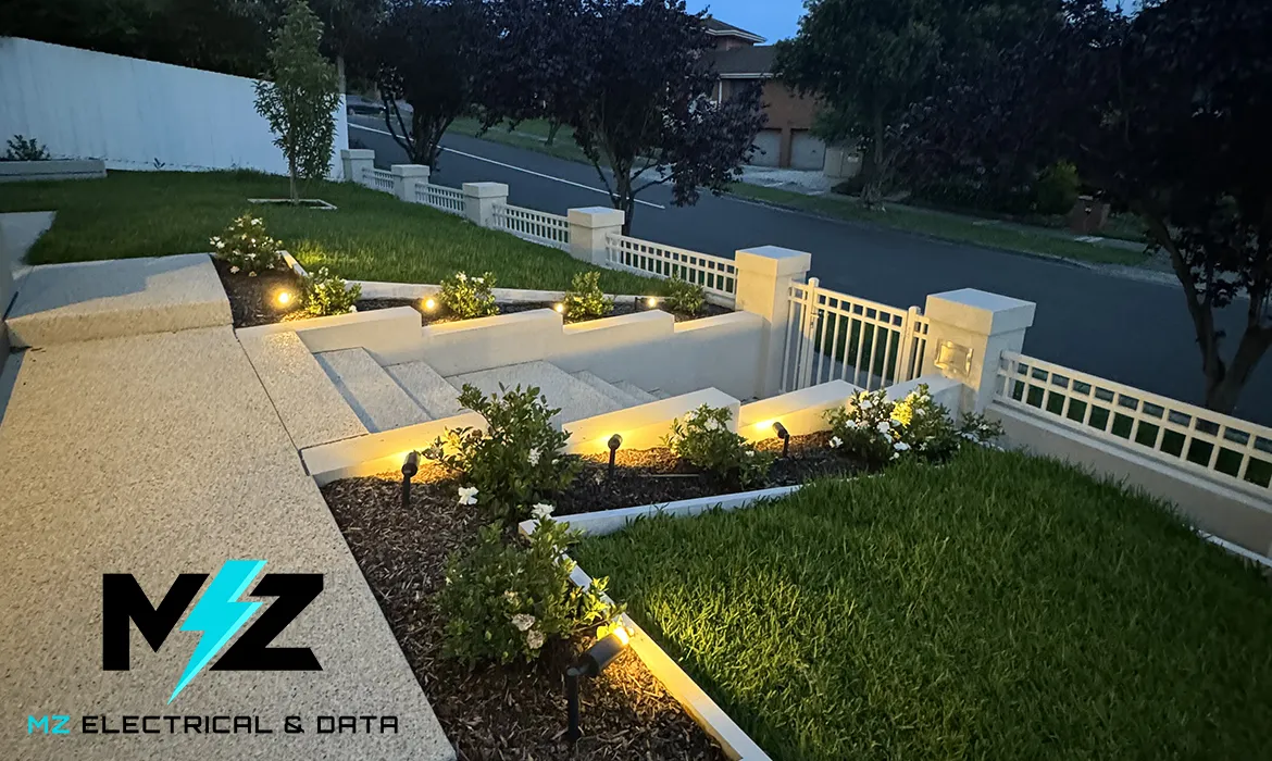 MZ Electrical's front garden path lights entrance installation