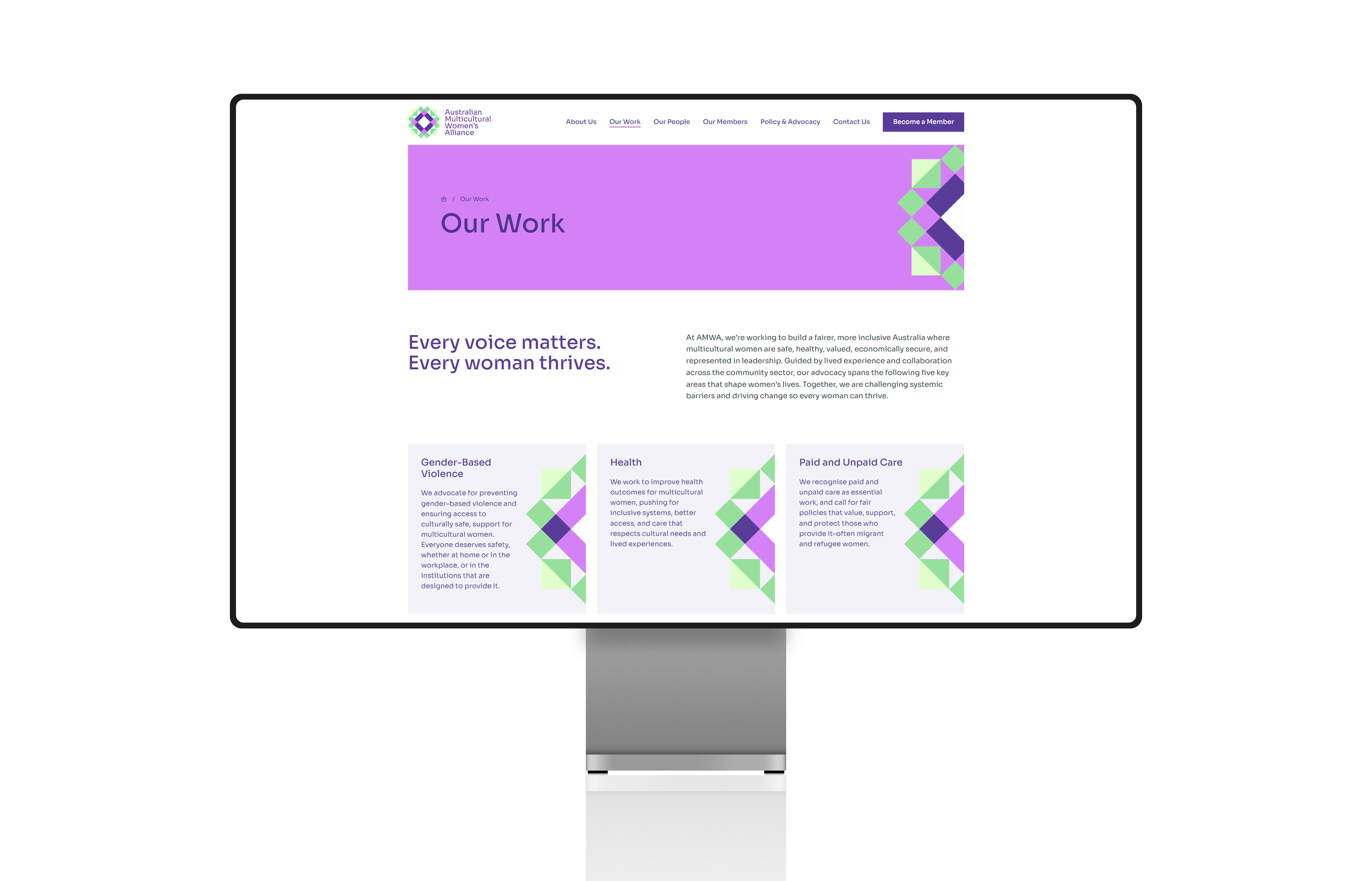 Australian Multicultural Women's Alliance desktop screenshot of website