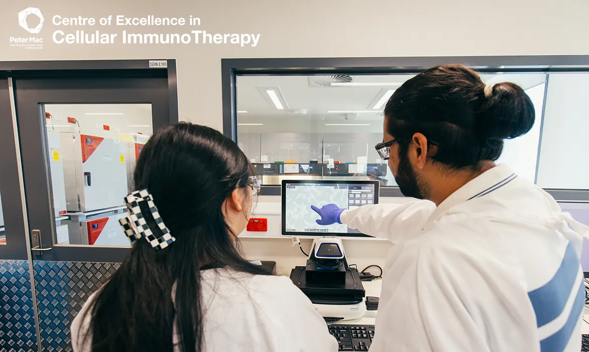 Two scientists working in the lab